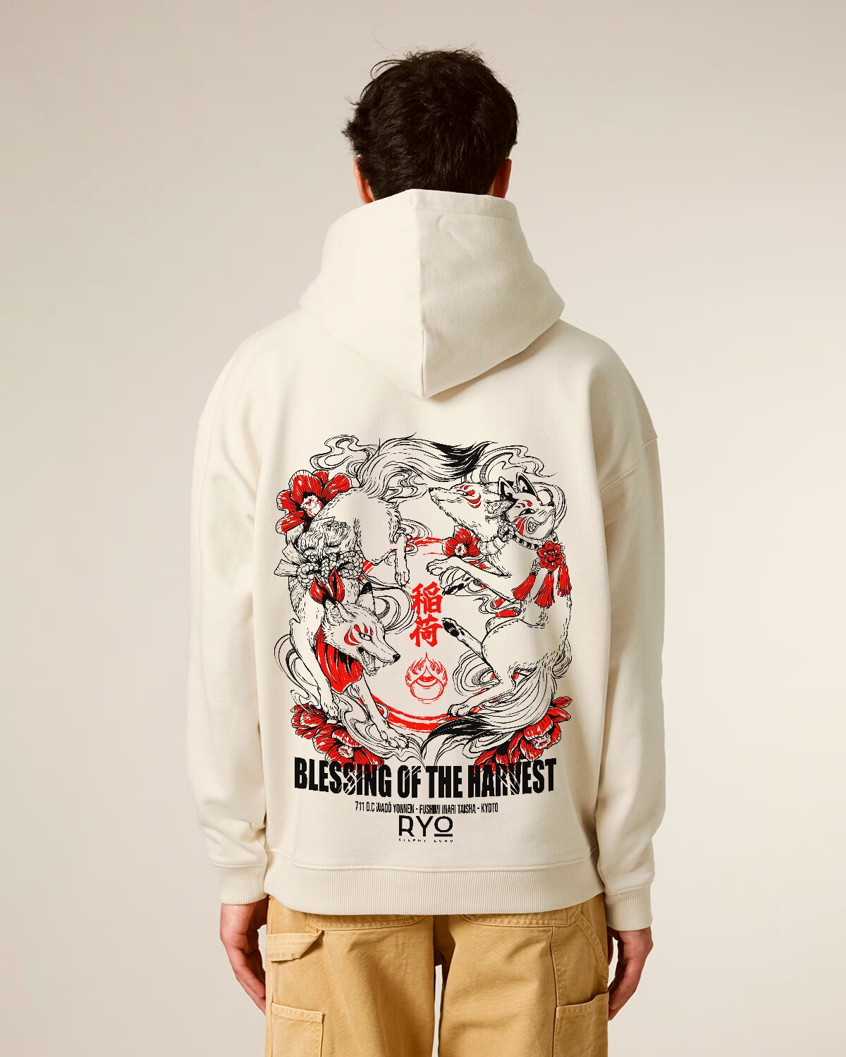 Back view of the Blessing of the Harvest Hoodie by RYO Silent Echo