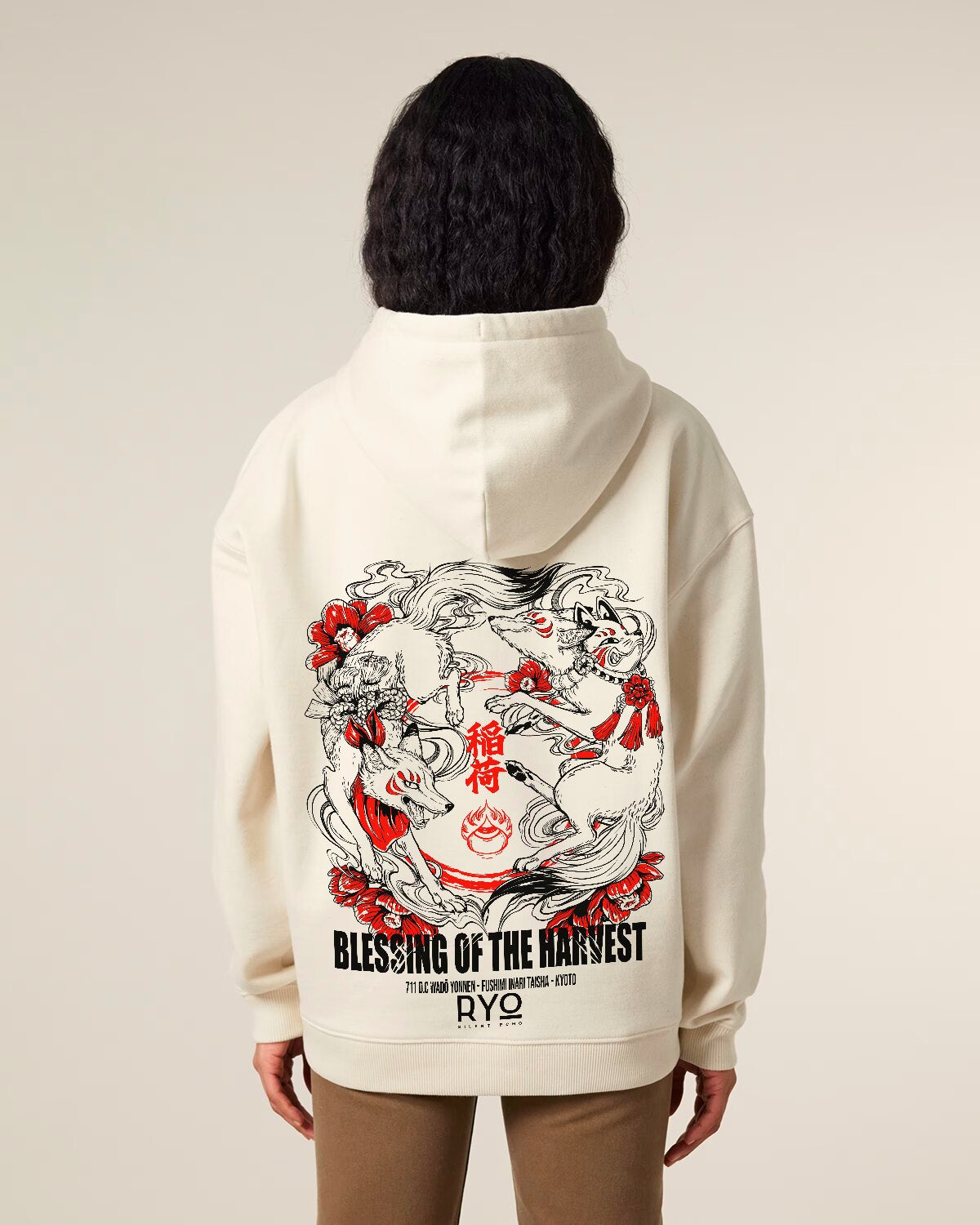 Back view of the Blessing of the Harvest Hoodie by RYO Silent Echo