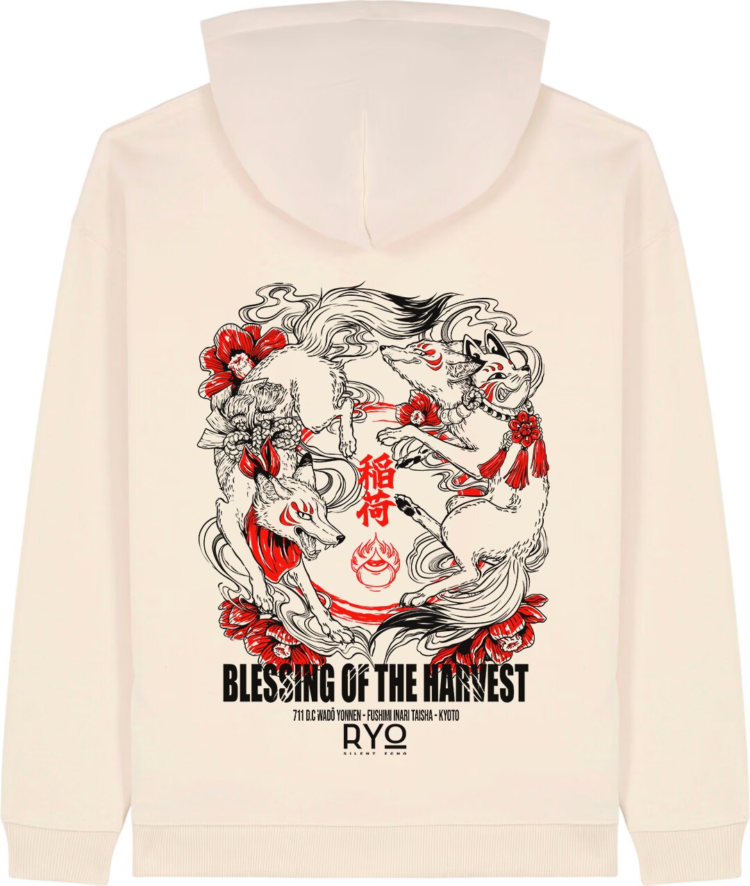 Back view of the Blessing of the Harvest Hoodie by RYO Silent Echo