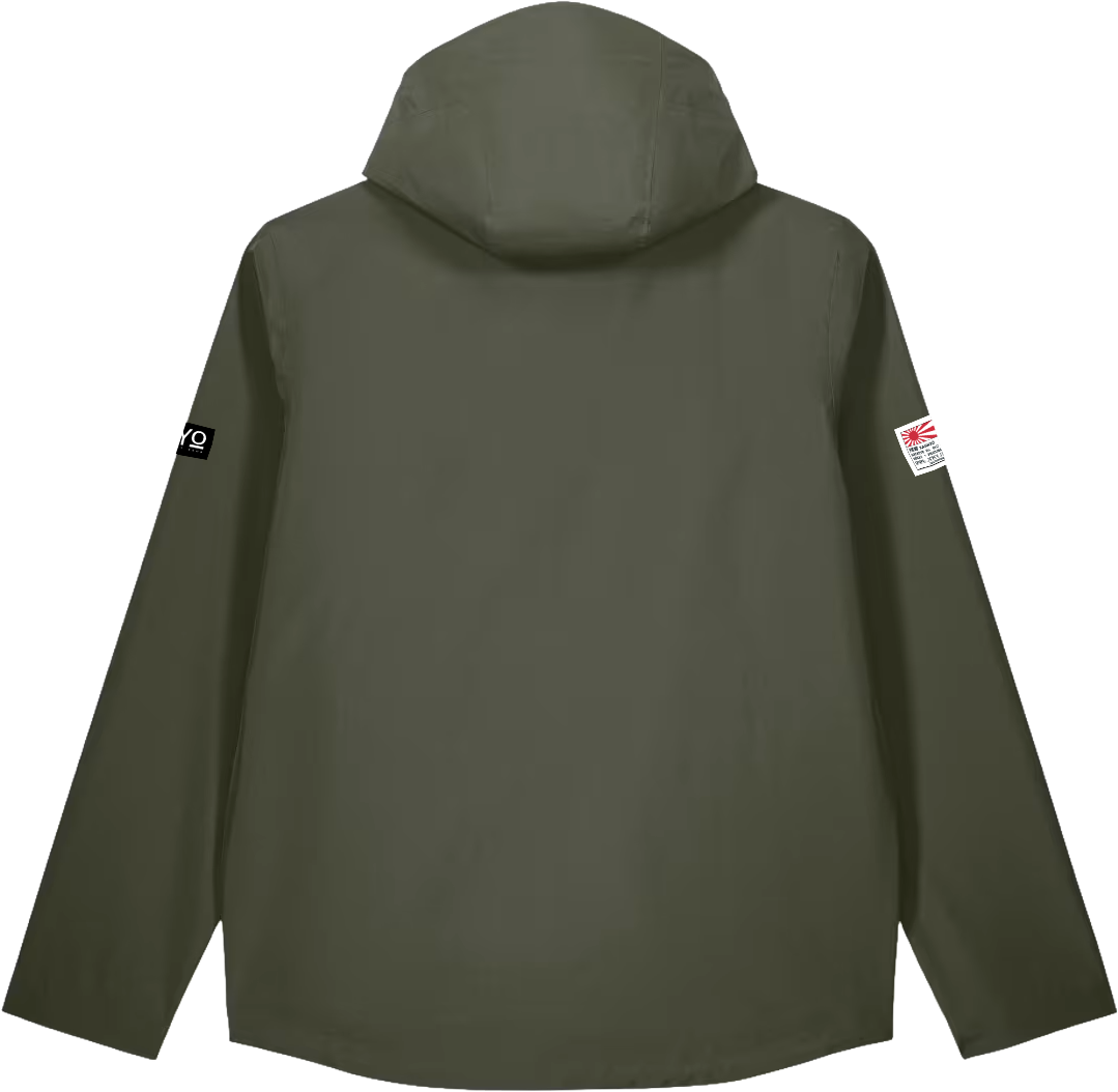 SHIGURE — Rain Jacket Men Khaki — back