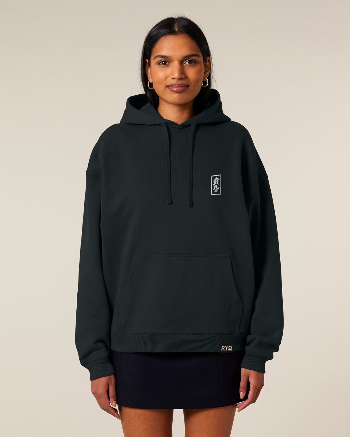 Front view of The silent guardian Hoodie by RYO Silent Echo