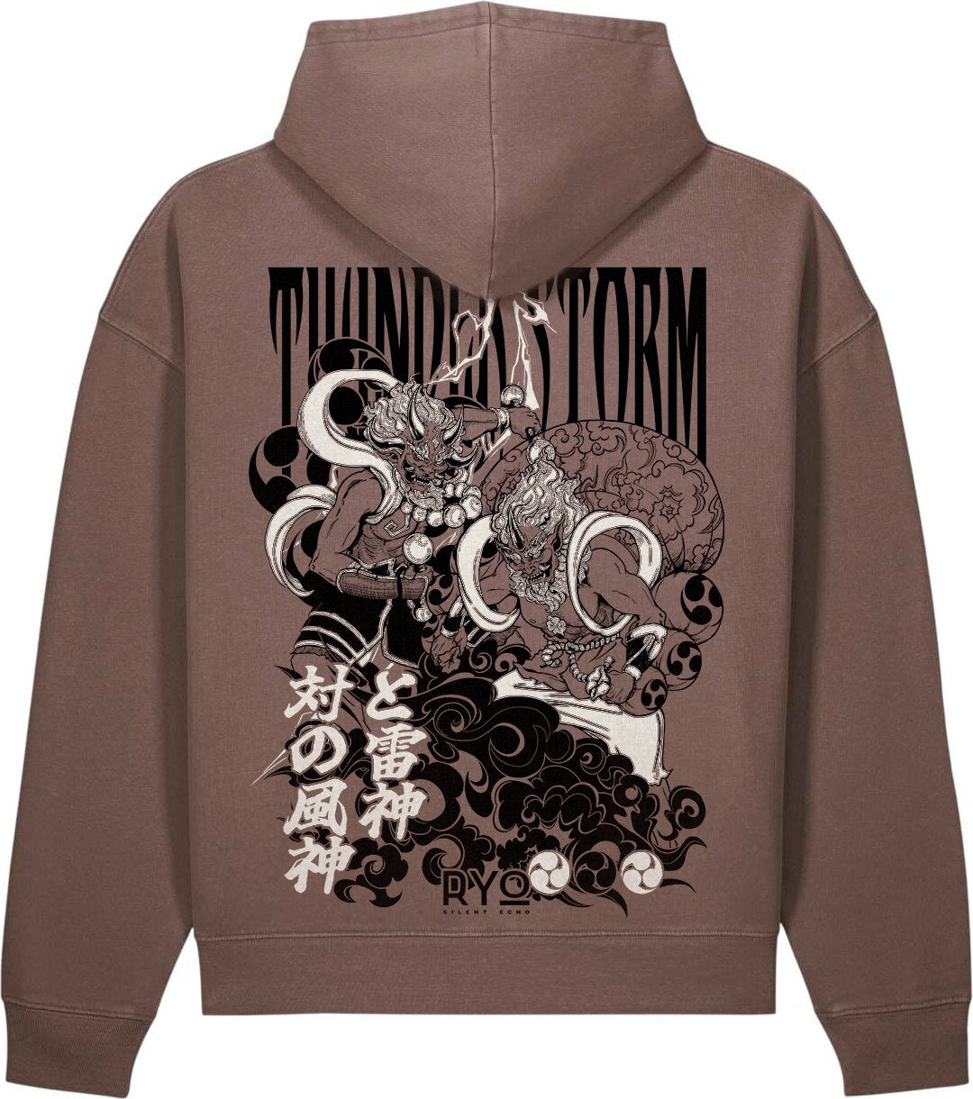 Back view of the Thunderstorm Hoodie by RYO Silent Echo